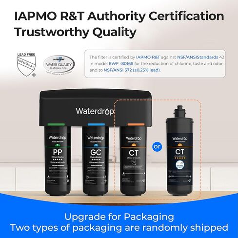 Waterdrop TSB 3-Stage High Capacity Under Sink Water Filter, Reduces PFAS, PFOA/PFOS, Fluoride, Chlorine, Bad Taste & Odor, with Dedicated Faucet, NSF/ANSI 42 Certified Element, USA Tech in Saudi Arabia