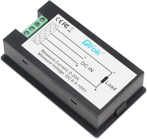 DC Power Meter, DROK 6.5-100V 100A 12V 24V 36V 48V 60V 72V Volt Amp Watt Meter, LCD Display Multimeter Voltage Current Energy RV Battery Monitor Voltmeter Ammeter Wattmeter Panel with 100A Shunt in Kuwait