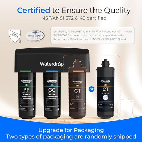ووتر دروب فلتر مياه تحت الحوض WD-10PP بديل لنظام فلتر مياه ووتر دروب TSA & TSB & TSB-CM ثلاثي المراحل تحت الحوض in Kuwait