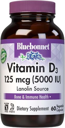 Bluebonnet Nutrition Vitamin D3 400 IU Softgels, Aids in Muscle and Skeletal Growth, Cholecalciferol from Fish Oil, Non GMO, Gluten Free, Soy Free, Dairy Free, 250 Softgels in Saudi Arabia