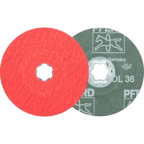 PFERD 40726 Combiclick Fibre Disc, Ceramic Oxide Co-Cool, 4-1/2" Diameter, 13300 RPM, 36 Grit (Pack of 25)