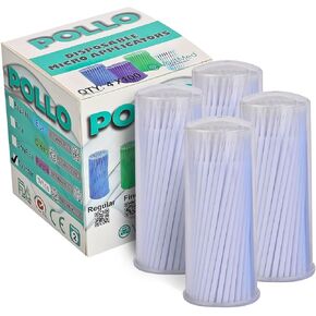 VASTMED 4 أحجام 400 قطعة من فرشاة الأسنان/الطبية للاستخدام مرة واحدة | فرش تطبيق قابلة للانحناء لوصلات الرموش والعناية الشخصية والأعمال الفنية (علبة واحدة تحتوي على 400 قطعة، رفيعة) in Kuwait