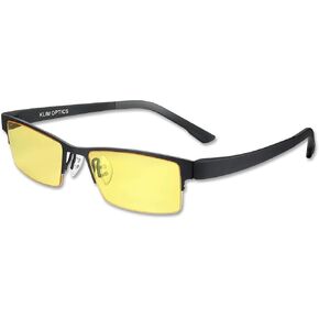 نظارات KLIM Optics لحجب الضوء باللون البرتقالي الأزرق - جديد 2023 - تقلل من إجهاد العين والتعب - نظارات ألعاب للكمبيوتر المحمول والتلفزيون - تحجب الضوء الأزرق بنسبة 92% - نظارات كمبيوتر مع حماية من الأشعة فوق البنفسجية in Kuwait