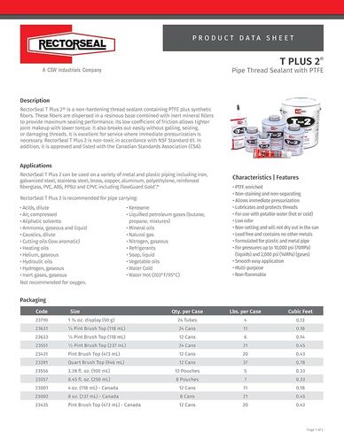 Rectorseal 23710 1-3/4-Ounce Tube T Plus  Pipe Thread Sealant , White in Kuwait