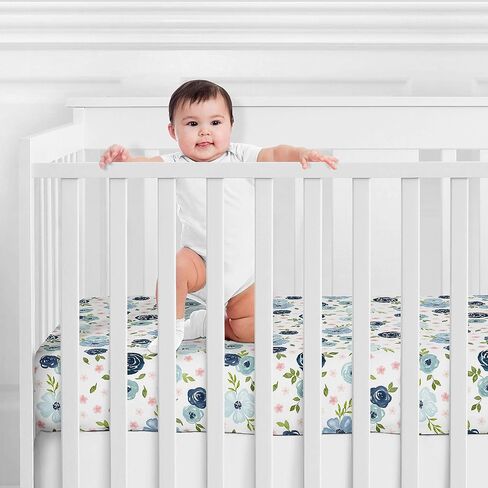 Fitted Crib Sheet for Modern Emma Baby/Toddler Bedding Set Collection - Floral Print in Saudi Arabia