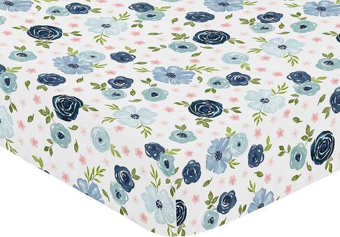 Fitted Crib Sheet for Modern Emma Baby/Toddler Bedding Set Collection - Floral Print in Saudi Arabia