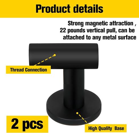 Therwen 4 Pcs Black Magnetic Hooks Heavy Duty Magnet Hook Strong Neodymium Magnetic Coat Hooks Magnetic Hanger for Refrigerator, Metal Door, Locker for Hanging Towel, Coat, Bag, Umbrella in Saudi Arabia