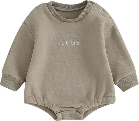 Ursobutegl Baby Boy Girl Sweatshirt Bubble Romper Long Sleeve Oversized Sweater Onesie Newborn Warm Winter Outfit Clothes in Saudi Arabia