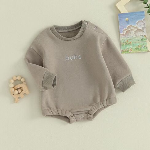 Ursobutegl Baby Boy Girl Sweatshirt Bubble Romper Long Sleeve Oversized Sweater Onesie Newborn Warm Winter Outfit Clothes in Saudi Arabia