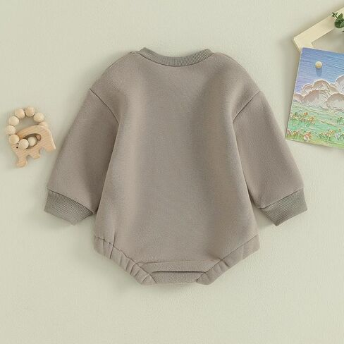 Ursobutegl Baby Boy Girl Sweatshirt Bubble Romper Long Sleeve Oversized Sweater Onesie Newborn Warm Winter Outfit Clothes in Saudi Arabia