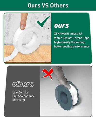 XEHAHOSH 3 Roll Plumbers Tape, Teflon Tape, -374 to 536 Degree F Temperature Range, High Density 0.45g/cm, Water Pipe Sealing Tape, Plumbing Tape, Duct Tape, L 390 in x W 0.47 in³. Green in Saudi Arabia