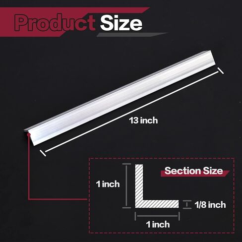 13Inch Aluminum Angle Stock,2PCS 2" x 2"x 1/4" Aluminum Angle 6061, T6511 Mill Stock, 1/4" Thick in Kuwait
