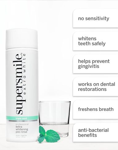 Supersmile Extra Whitening Pre-Rinse - Clinically Formulated Pre-Brush Dental Mouthwash, 16 Fl. Oz (1-Bottle) in Saudi Arabia