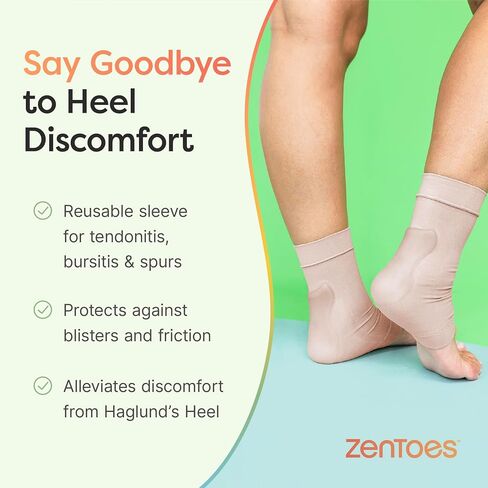 ZenToes Ankle Bone Protection Socks Malleolar Sleeves with Gel Pads for Boots, Skates, Splints, Braces - 1 Pair in Kuwait