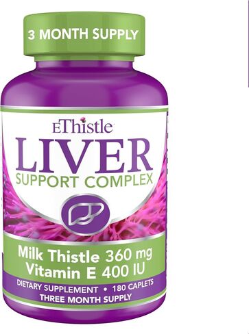 Liver Wellness Dietary Supplement, Milk Thistle & Vitamin E Liver Health Formula, Caplets 180 Count in Saudi Arabia