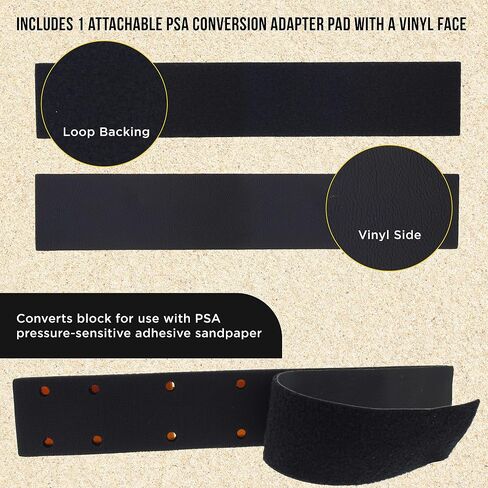 Dura-Gold Pro Series Rigid Longboard Hand Sanding File Block with Both Hook & Loop Backing and PSA Backing Conversion Adapter Pad - For Continuous Rolls or 16-1/2" x 2-3/4" Sandpaper Sheets, Auto Wood in Saudi Arabia