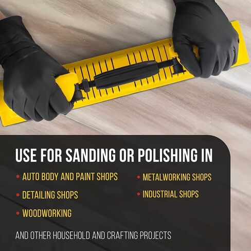 Dura-Gold Pro Series Rigid Longboard Hand Sanding File Block with Both Hook & Loop Backing and PSA Backing Conversion Adapter Pad - For Continuous Rolls or 16-1/2" x 2-3/4" Sandpaper Sheets, Auto Wood in Saudi Arabia