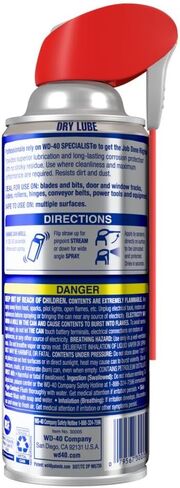 التشحيم الجاف المتخصص WD-40 مع بخاخات القش الذكية بطريقتين، 10 أونصة in Kuwait