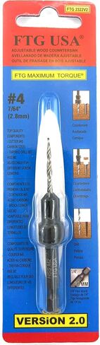 FTG USA Countersink Drill Bit #6 (9/64") Adjustable Depth Wood Countersink with Tapered Drill Bit, Version 2.0 FTG Maximum Torque Countersink Bit with Improved Connection HSS Drill to Hex Shank in Kuwait