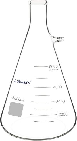 قارورة تصفية من زجاج البوروسيليكات ذات الجدار الثقيل من Labasics، برقبة مسمارية مع أنبوب (1000 مل) in Kuwait