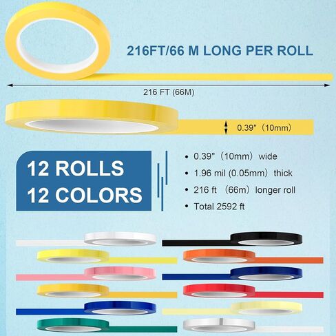 Frienda 8 Rolls Colors Autoclave Tape 216 ft/L x 0.4 in/W Instruments Identification Tape Autoclavable 270 Fahrenheit in Kuwait