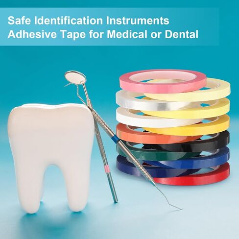 Frienda 8 Rolls Colors Autoclave Tape 216 ft/L x 0.4 in/W Instruments Identification Tape Autoclavable 270 Fahrenheit in Kuwait