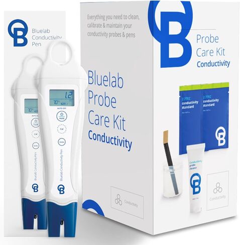 Bluelab Conductivity Pen Meter and Probe Care Kit pH and Conductivity-Water, Temperature and Nutrient Tester (CF, EC, PPM 500/700) with EC Solution and Cleaner for Hydroponics and Indoor Growing in Kuwait