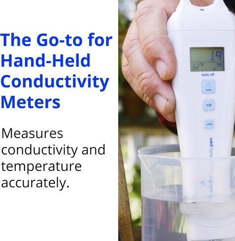 Bluelab Conductivity Pen Meter and Probe Care Kit pH and Conductivity-Water, Temperature and Nutrient Tester (CF, EC, PPM 500/700) with EC Solution and Cleaner for Hydroponics and Indoor Growing in Kuwait