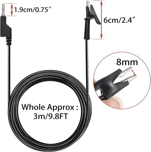 Sumnacon Multimeter Banana Plug to Crocodile Alligator Clip Test Probe, 5PCS 4mm Stackable Colorful Silicone Banana Plug to Alligator Clip Test Probe Lead Wire Cable 1M in Saudi Arabia