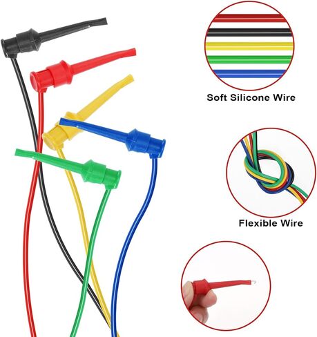 Sumnacon 39 Inch Multimeter Test Lead Set - 5 Pcs Stackable Banana Plug to Test Hook Wire Cable Kit with Protective, Flexible Wire Leads for Electrical Testing 500V/5A in Saudi Arabia