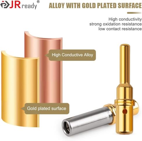 JRready ST6364 Deutsch Pins DT مجموعة طرفية موصل مقاس 16، ذكر Deutsch اتصالات صلبة 0460-202-16141/ مقابس أنثى 0462-201-16141/ قياس سلك اتصالات صلب 16-20 AWG، 20 زوجًا in Saudi Arabia