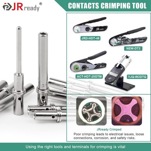 مجموعة طرفية موصل DTM من JRready ST6282 مقاس 20، دبابيس ألمانية ذكر 0460-202-20141/ مقابس أنثى 0462-201-20141/ مقياس سلك اتصالات صلب 22-20AWG، 20 زوجًا in Saudi Arabia