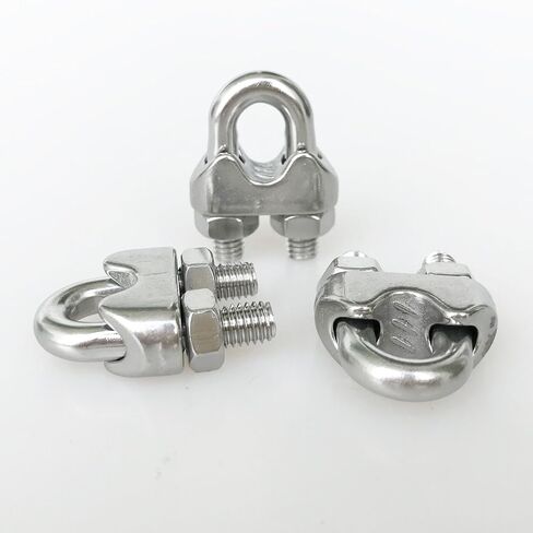 HEVERP 24PCS M4 Stainless Steel Wire Rope Cable Clip Clamp in Kuwait