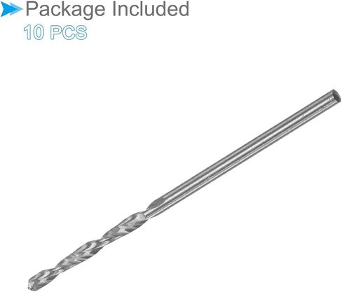 CoCud Micro Drill Bits, 2.65mm Drill Diameter 60mm Total Length, 6542 High Speed Steel Fully Ground Twist Drill Bit - (Applications: for Copper Metal Wood), 10-Pieces in Saudi Arabia