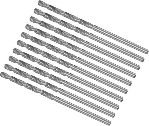 CoCud Micro Drill Bits, 2.65mm Drill Diameter 60mm Total Length, 6542 High Speed Steel Fully Ground Twist Drill Bit - (Applications: for Copper Metal Wood), 10-Pieces in Saudi Arabia