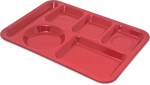 Carlisle FoodService Products Left-Hand Heavyweight 6-Compartment Melamine Tray 10" x 14" - Sandshade in Saudi Arabia