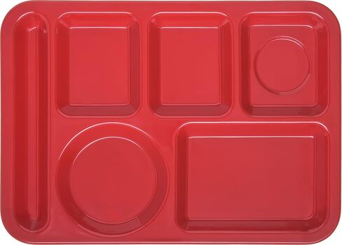 Carlisle FoodService Products Left-Hand Heavyweight 6-Compartment Melamine Tray 10" x 14" - Sandshade in Saudi Arabia