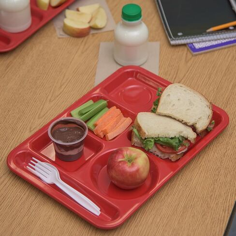 Carlisle FoodService Products Left-Hand Heavyweight 6-Compartment Melamine Tray 10" x 14" - Sandshade in Saudi Arabia