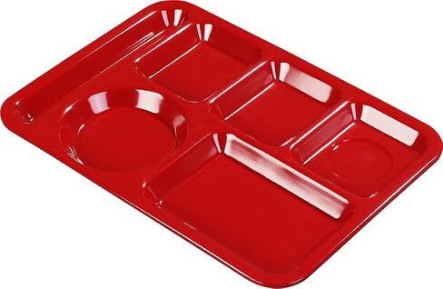 Carlisle FoodService Products Left-Hand Heavyweight 6-Compartment Melamine Tray 10" x 14" - Sandshade in Saudi Arabia