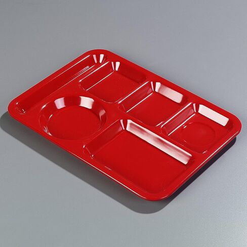 Carlisle FoodService Products Left-Hand Heavyweight 6-Compartment Melamine Tray 10" x 14" - Sandshade in Saudi Arabia