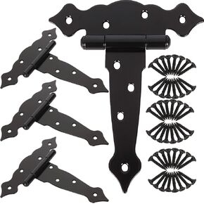 10 قطع مفصلات T شديدة التحمل، مفصلات بوابة سوداء 25.4 سم للباب الخشبي أثقل، مفصلات حزام من الحديد المطاوع مقاومة للصدأ بوابات باب الحظيرة المحمل، مفصلات باب معدني للأسوار فتحات خزائن in Kuwait