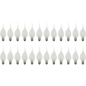 Creative Hobbies 5 Watt Silicone Dipped Country Candle Lamp Light Bulbs - Replacement Bulbs for Candles and Chandeliers - Box of 24
