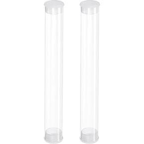 PATIKIL Clear Rigid Tube Round Plastic Tubing with End Caps Polycarbonate Water Pipe, 305mm/ 12 Inch Length, 20mmx21mm/0.78"x0.82", 2 Set
