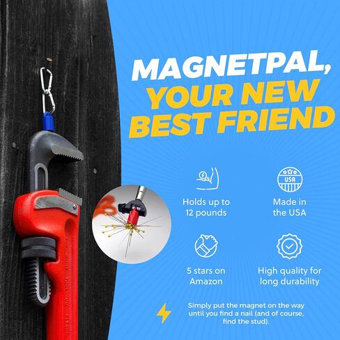 MagnetPal 3 pack Heavy-Duty Neodymium Anti-Rust Magnet, Best for Magnetic Stud Finder / Key Organizer / Indoor and Outdoor Multi Uses, Green with Key Ring (SP-MPM3GR) in Kuwait