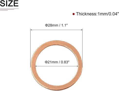 DTGN 27mmx35mmx1mm(IDxODxT) Flat Copper Sealing Washers - 20Pack - Good for Industrial Machinery M27 Screws - Copper Flat Ring Gaskets in Saudi Arabia
