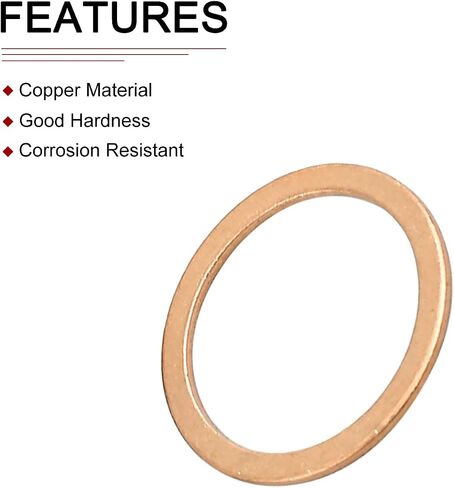 DTGN 27mmx35mmx1mm(IDxODxT) Flat Copper Sealing Washers - 20Pack - Good for Industrial Machinery M27 Screws - Copper Flat Ring Gaskets in Saudi Arabia