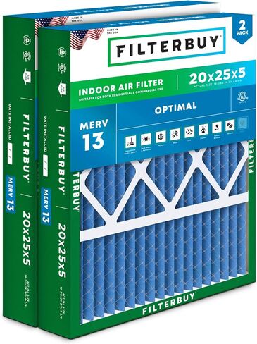 فلتر الهواء 16x25x3 MERV 13 الحماية الأمثل (2 حزمة)، استبدال مرشحات الهواء الفرن HVAC المطوية لـ Trion Air Bear 255649-101 (الحجم الفعلي: 15.63 x 24.13 x 2.94 بوصة) in Kuwait