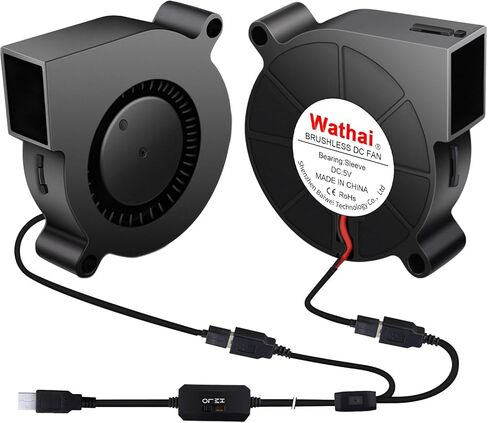 مروحة تبريّد توربو بقوة 75 مم × 15 مم من Wathai 5 فولت USB DC بدون فرشاة in Saudi Arabia