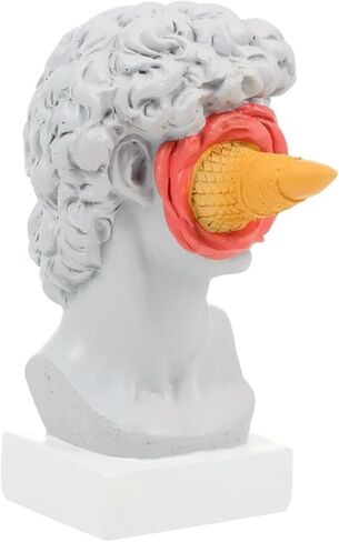 JTZXJJX 6.3 Inch Ice Cream David Head Resin Sculpture Statue for Living Room, Office, Bookshelf, Coffee Table Decorative Statues (red) in Kuwait