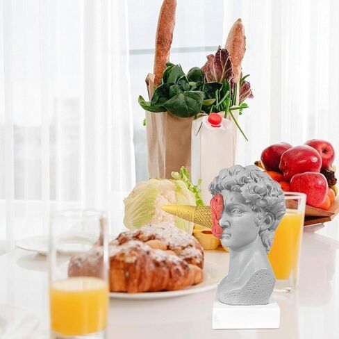 JTZXJJX 6.3 Inch Ice Cream David Head Resin Sculpture Statue for Living Room, Office, Bookshelf, Coffee Table Decorative Statues (red) in Kuwait